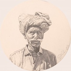 Ghulam Markhat, 10 x 10 inch, Graphite on Paper, Figurative Painting, AC-GHM-005 Ghulam Markhat, 10 x 10 inch, Graphite on Paper, Figurative Painting, AC-GHM-005